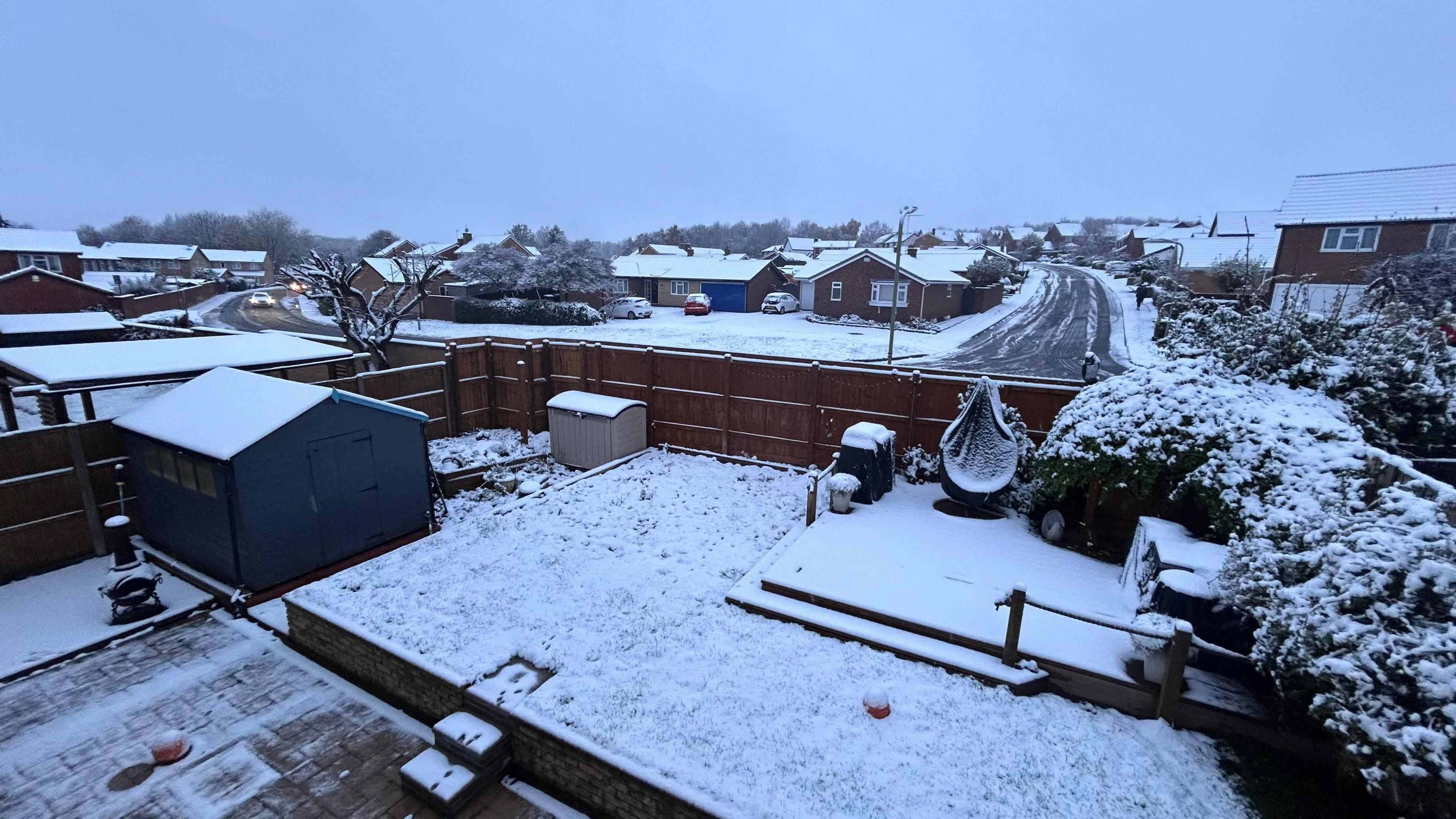 The snowy conditions in Loughborough, Leicestershire 