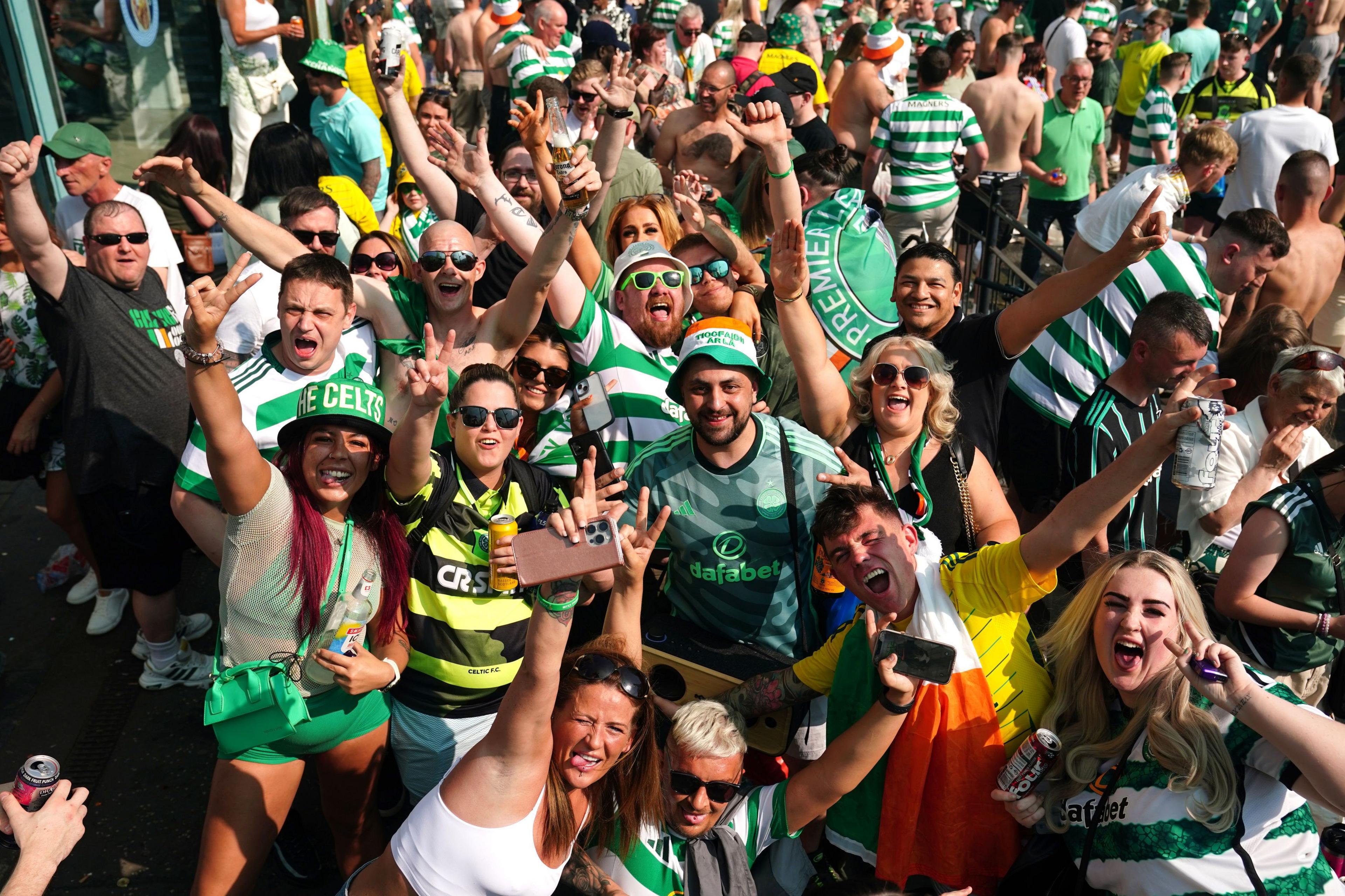 Fans took advantage of the tropical weather as they partied on the streets