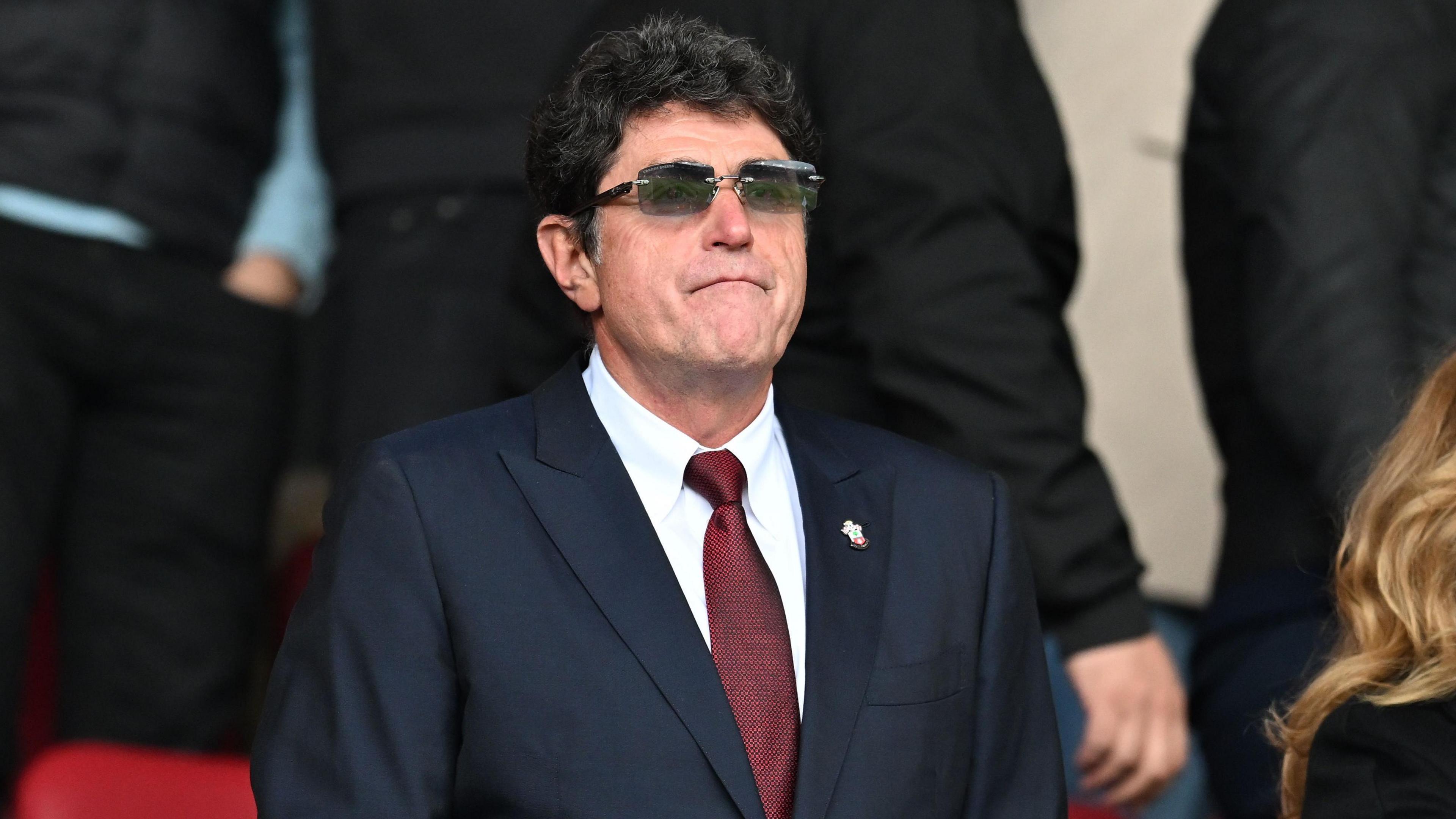 Southampton owner Dragan Solak looks on at St Mary's Stadium