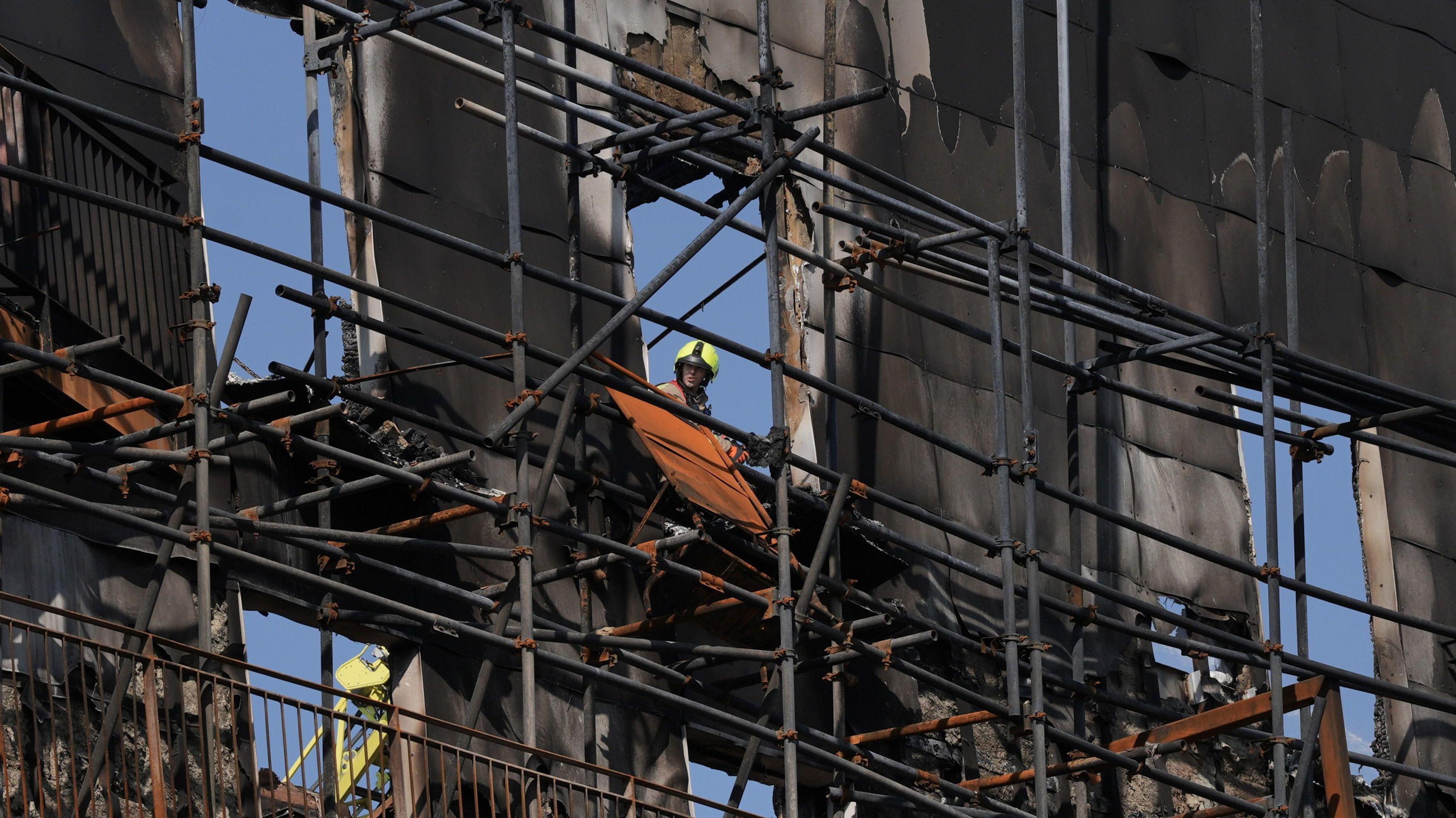 A firefighter at the scene in Dagenham