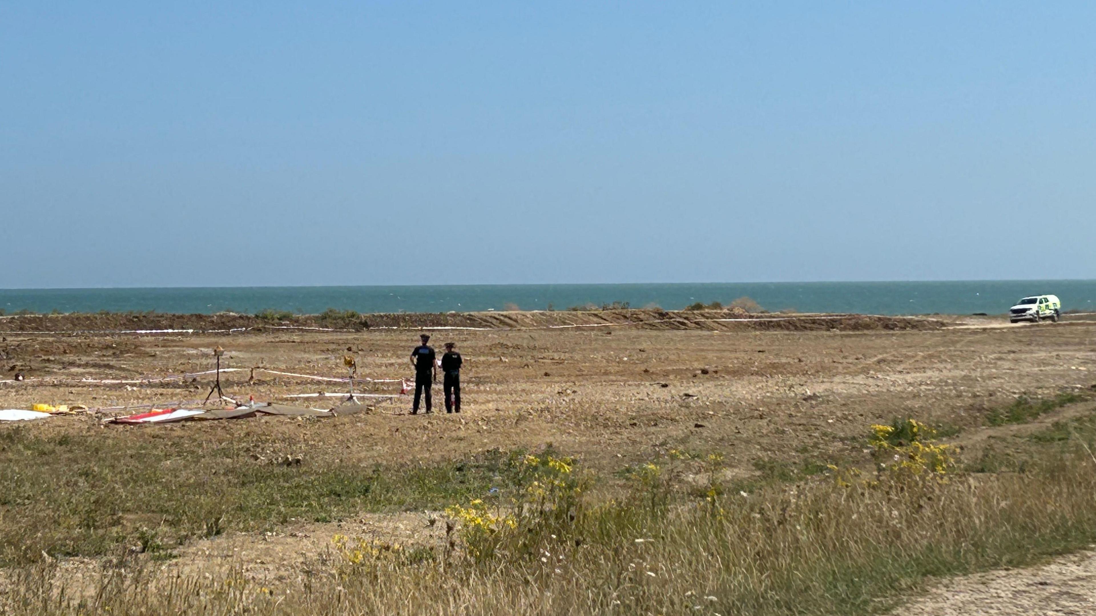 Police at the scene in the Leysdown-on-Sea resort on the Isle of Sheppey