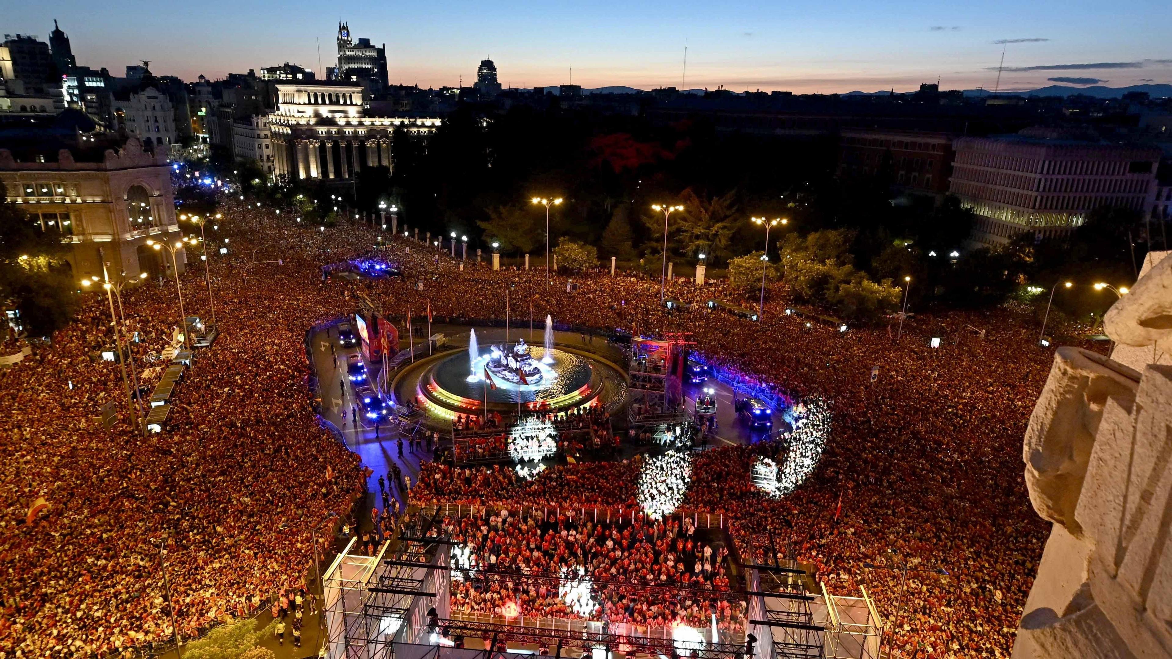 Spain fans gathered in Cibeles square, Madrid