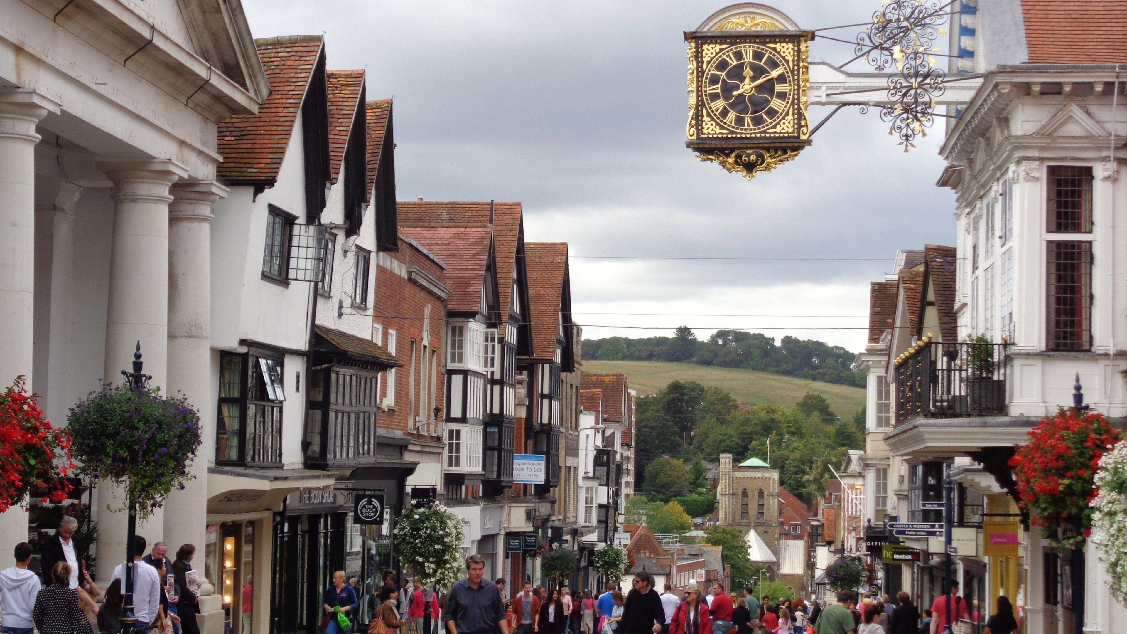 Guildford High Street on a busy day.