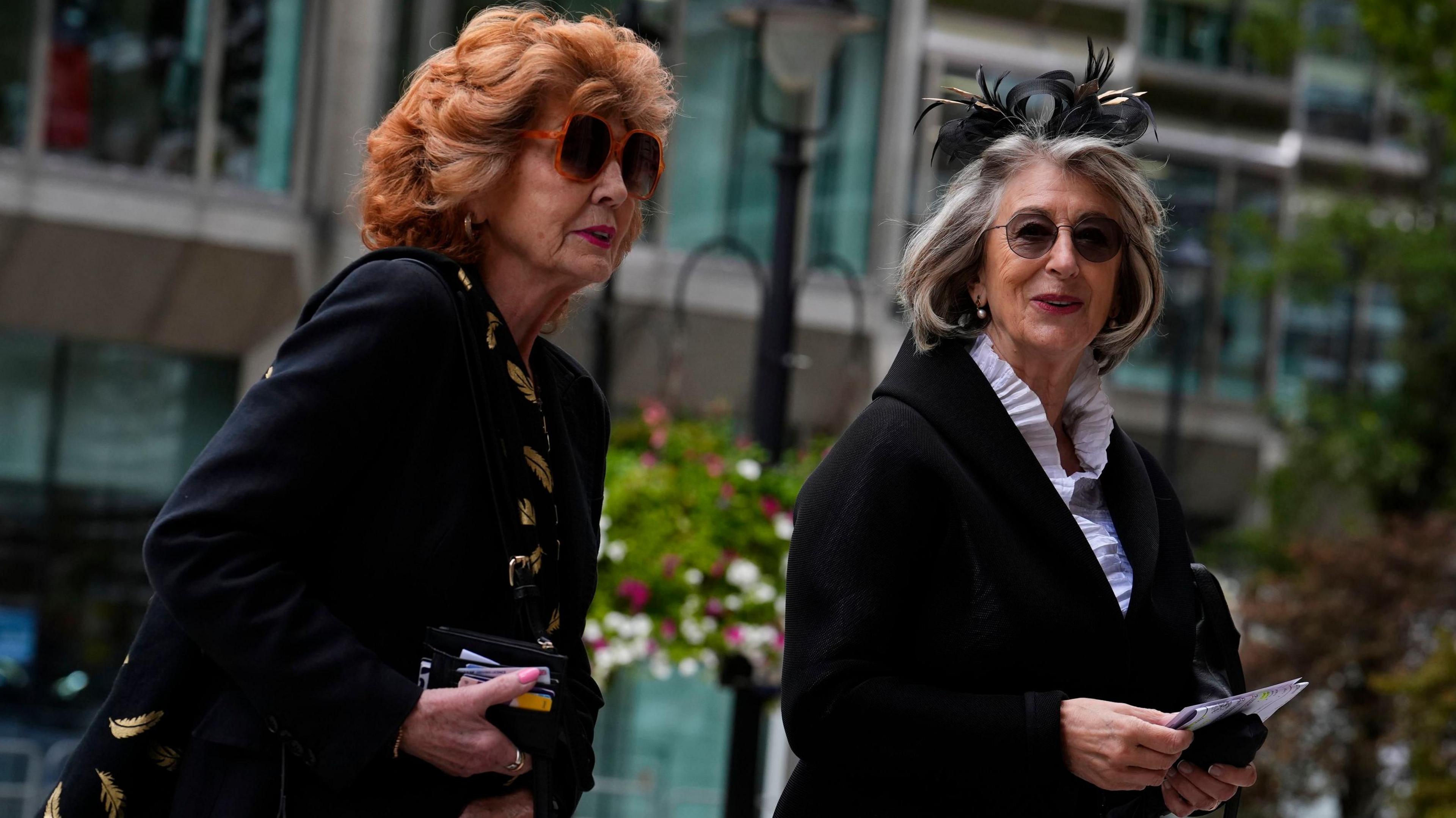 Rula Lenska and Maureen Lipman at the funeral of the Duchess of Kent