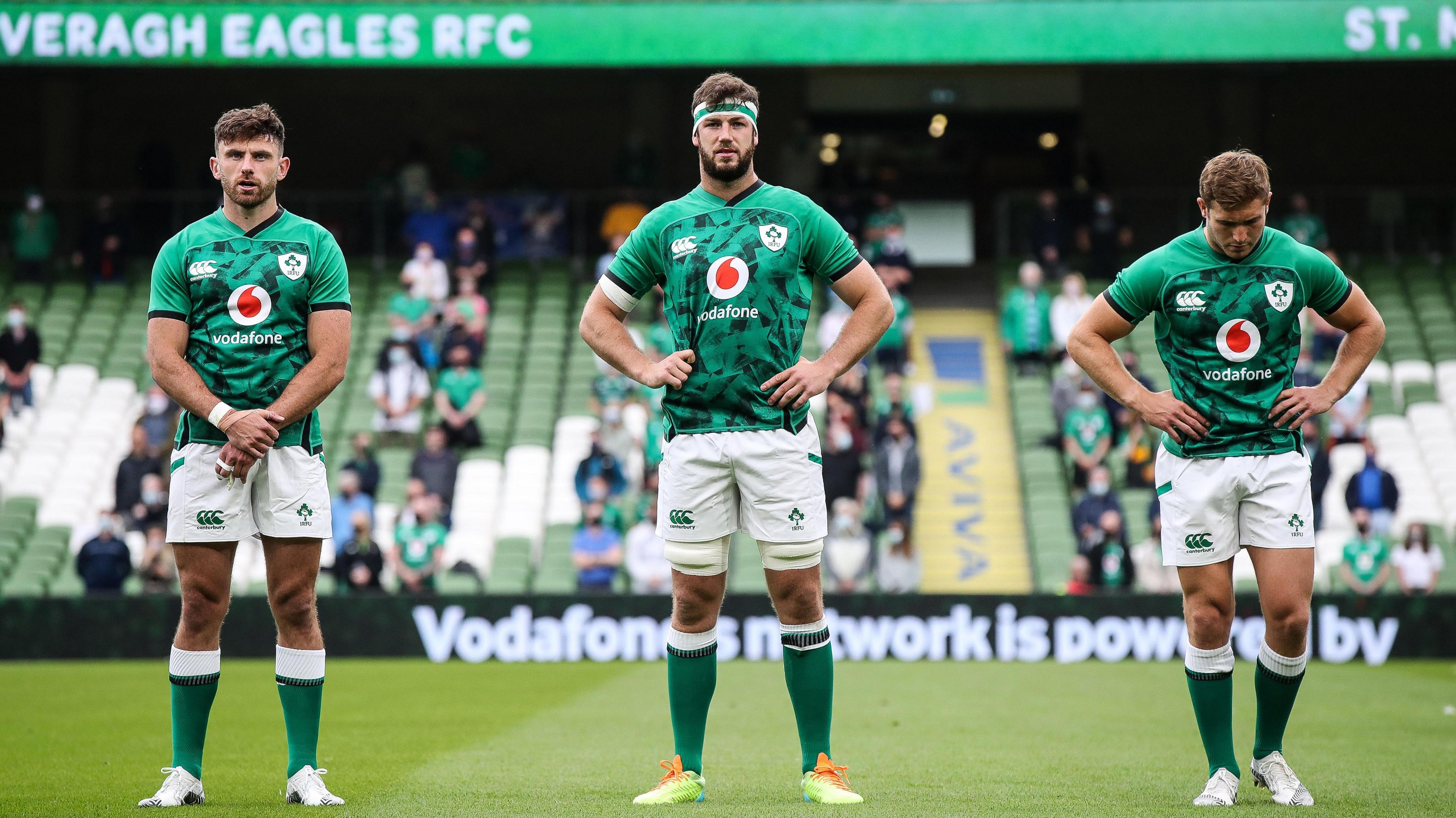 Hugo Keenan, Caelan Doris and Jordan Larmour