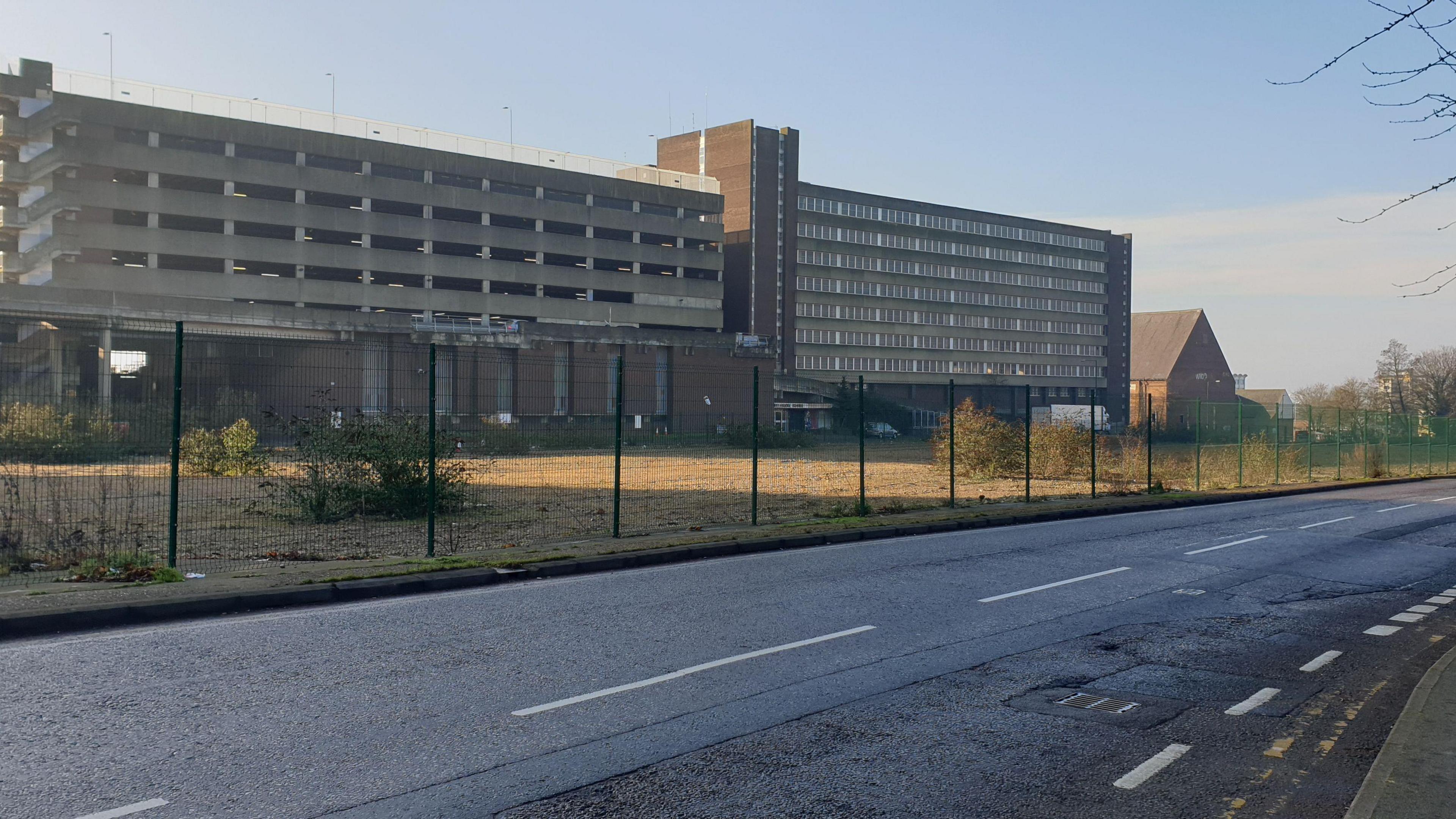 Former Greyfriars bus station site with the Grosvenor car park in the background