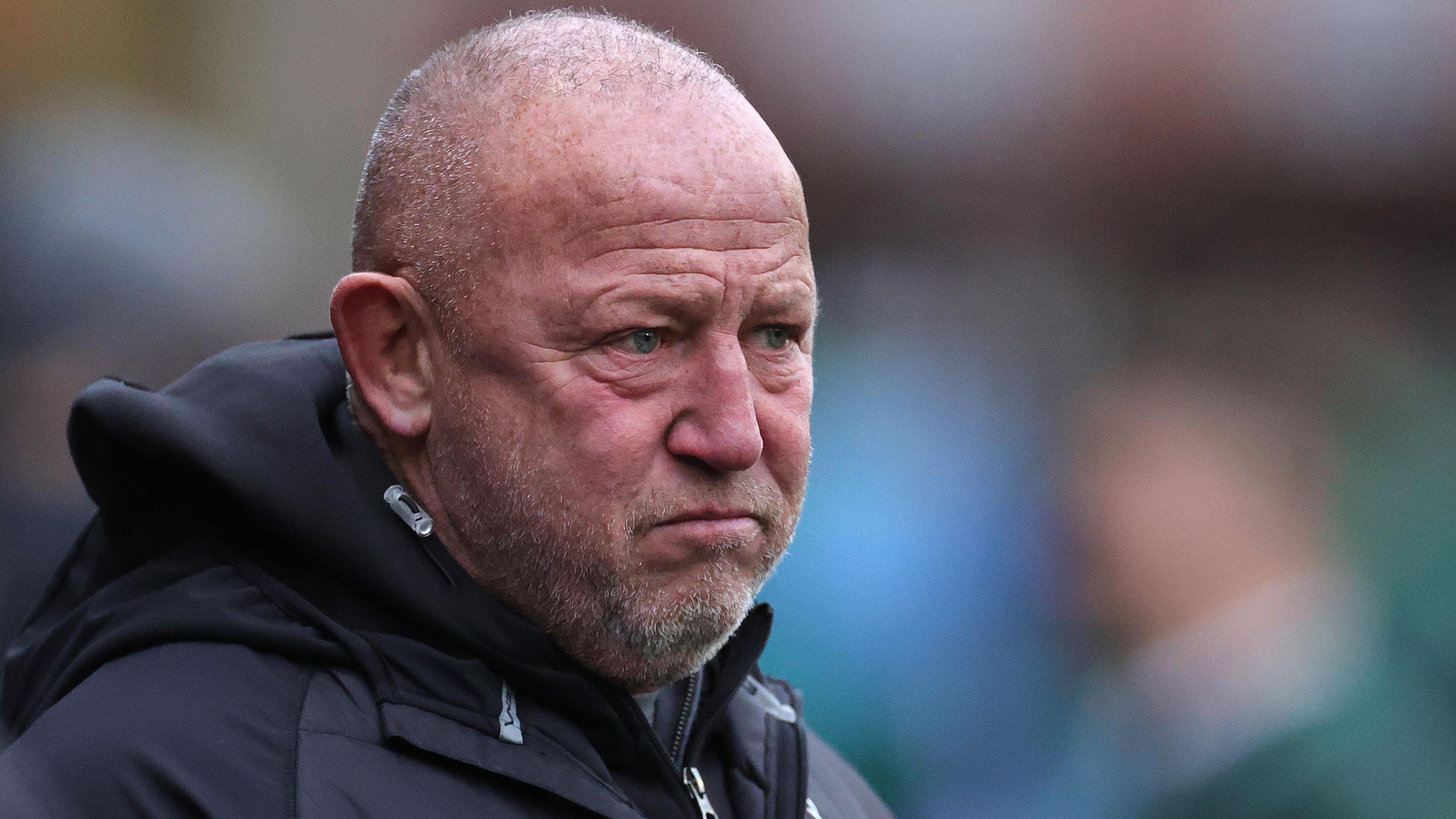 Steve Diamond watching his Newcastle side play Northampton Saints