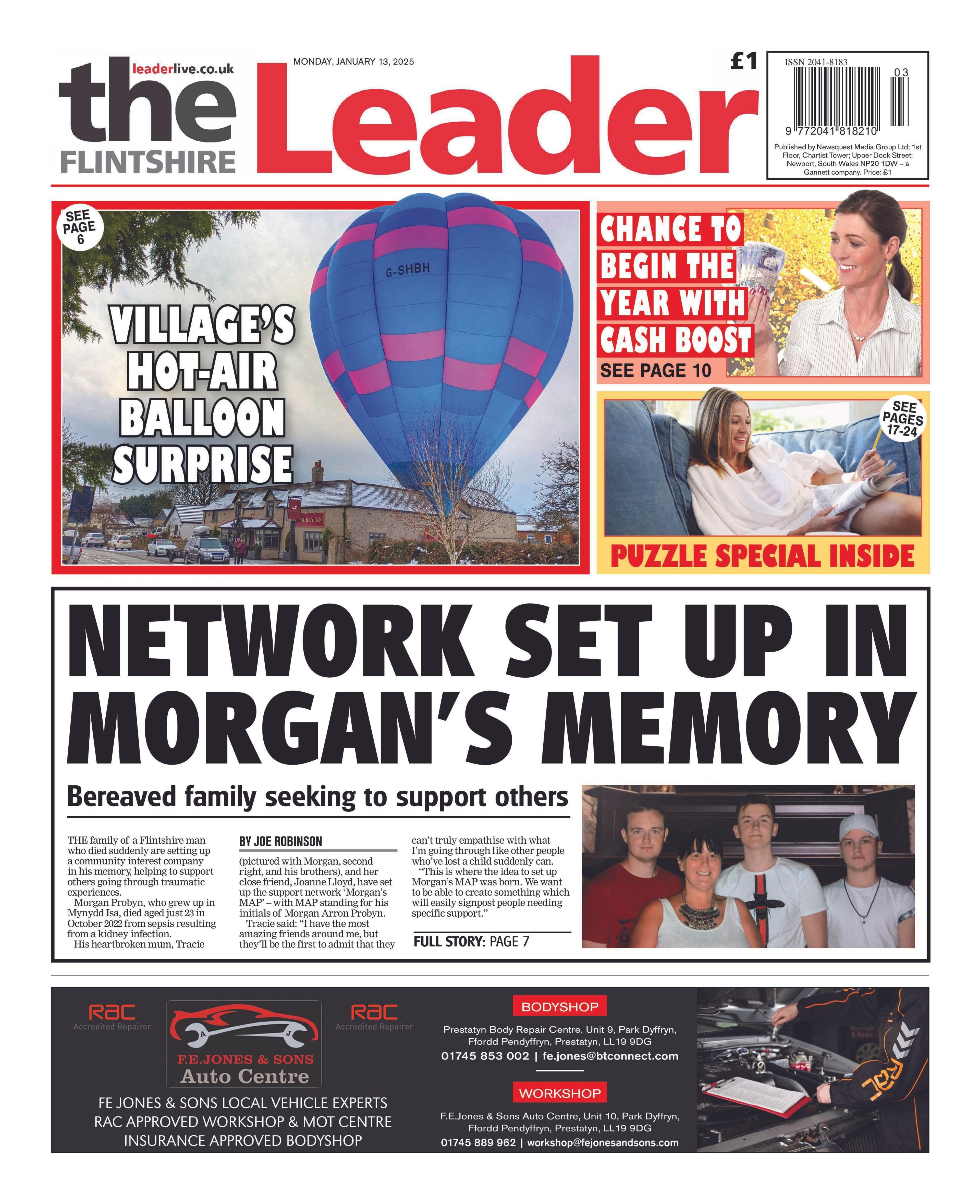 The front page of the Flintshire Leader