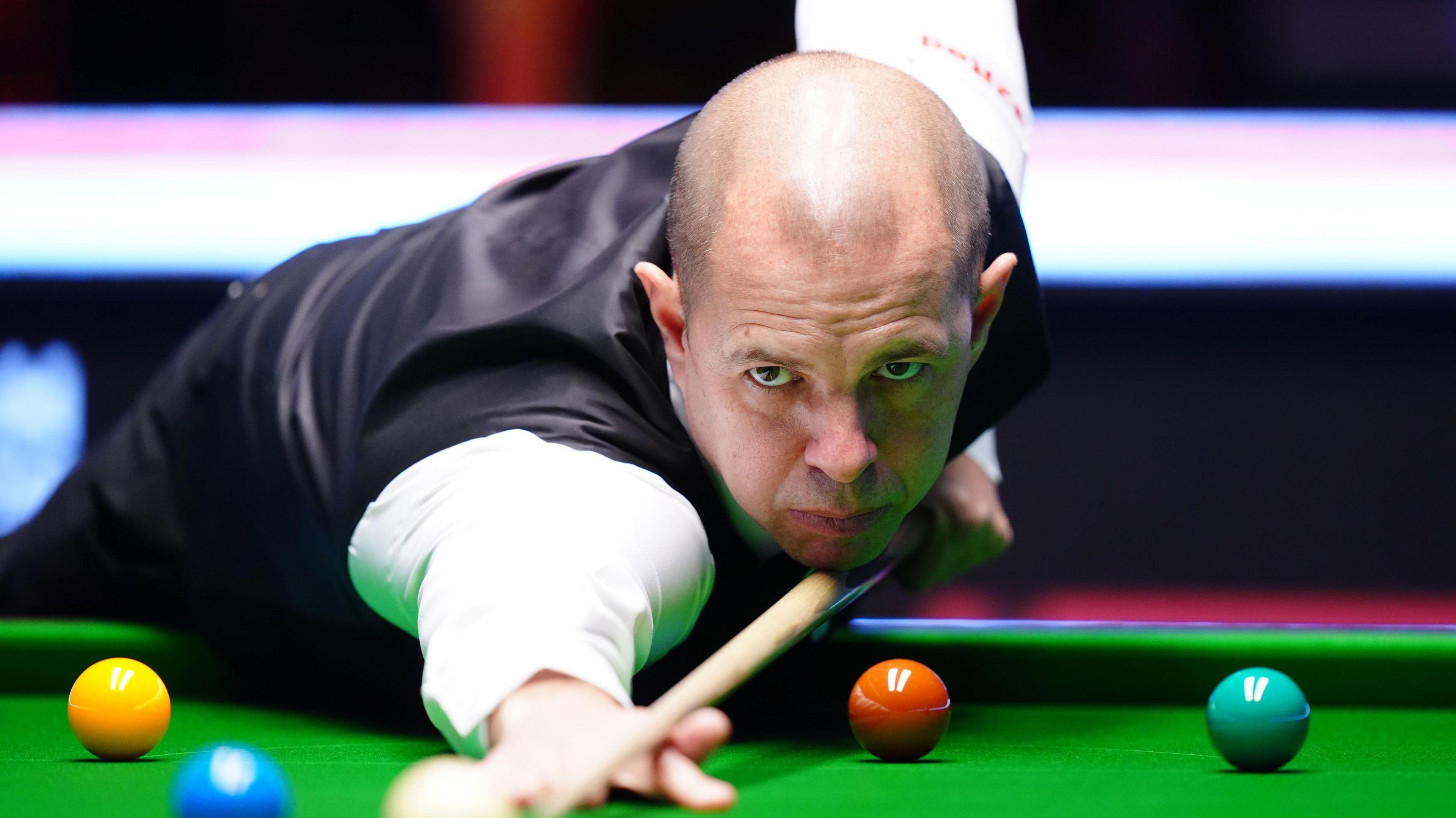 Barry Hawkins in his match with Judd Trump on day nine of the Victorian Plumbing UK Championship Snooker Championship at the York Barbican. 