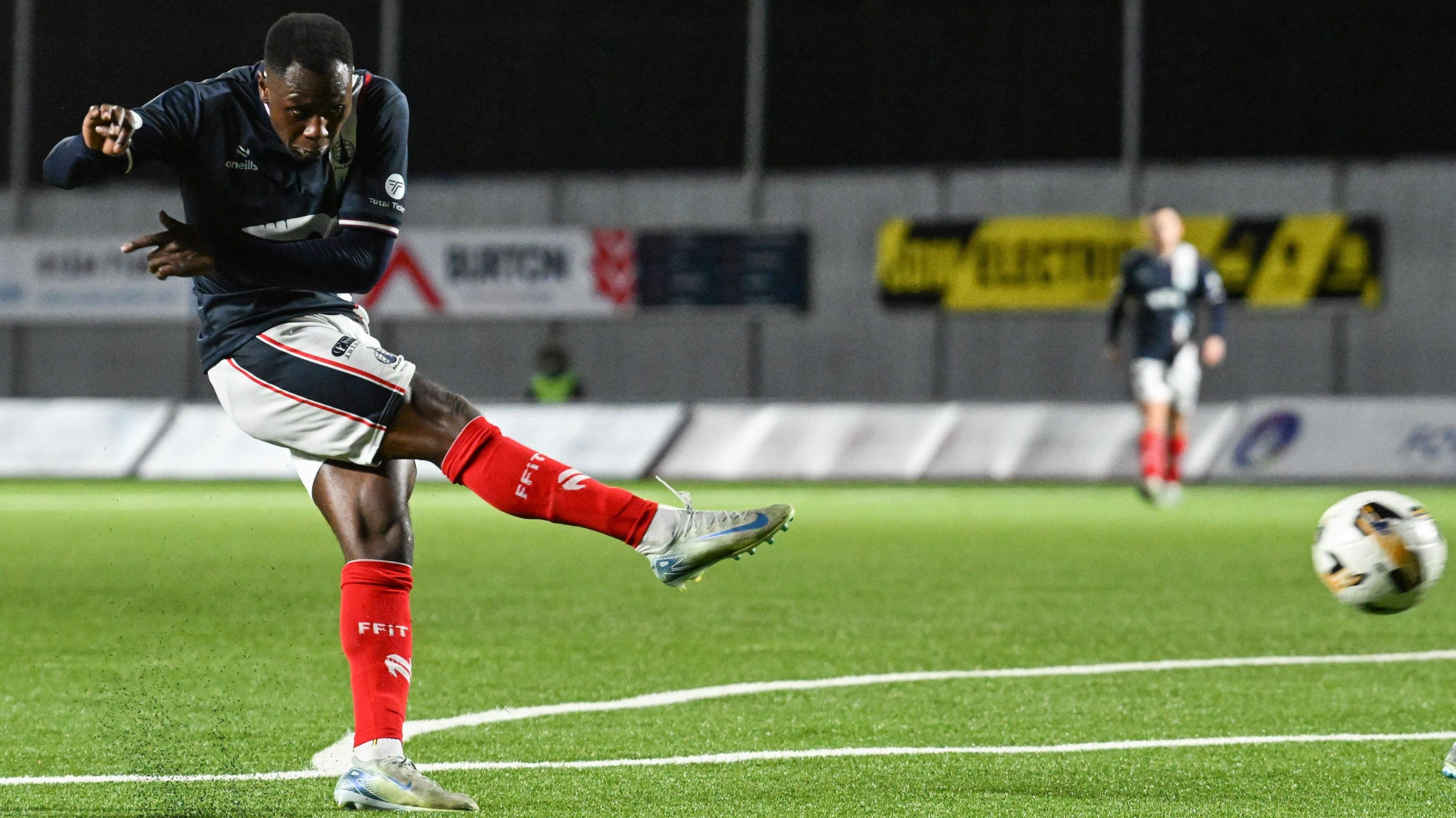 Falkirk's Alfie Agyeman scores