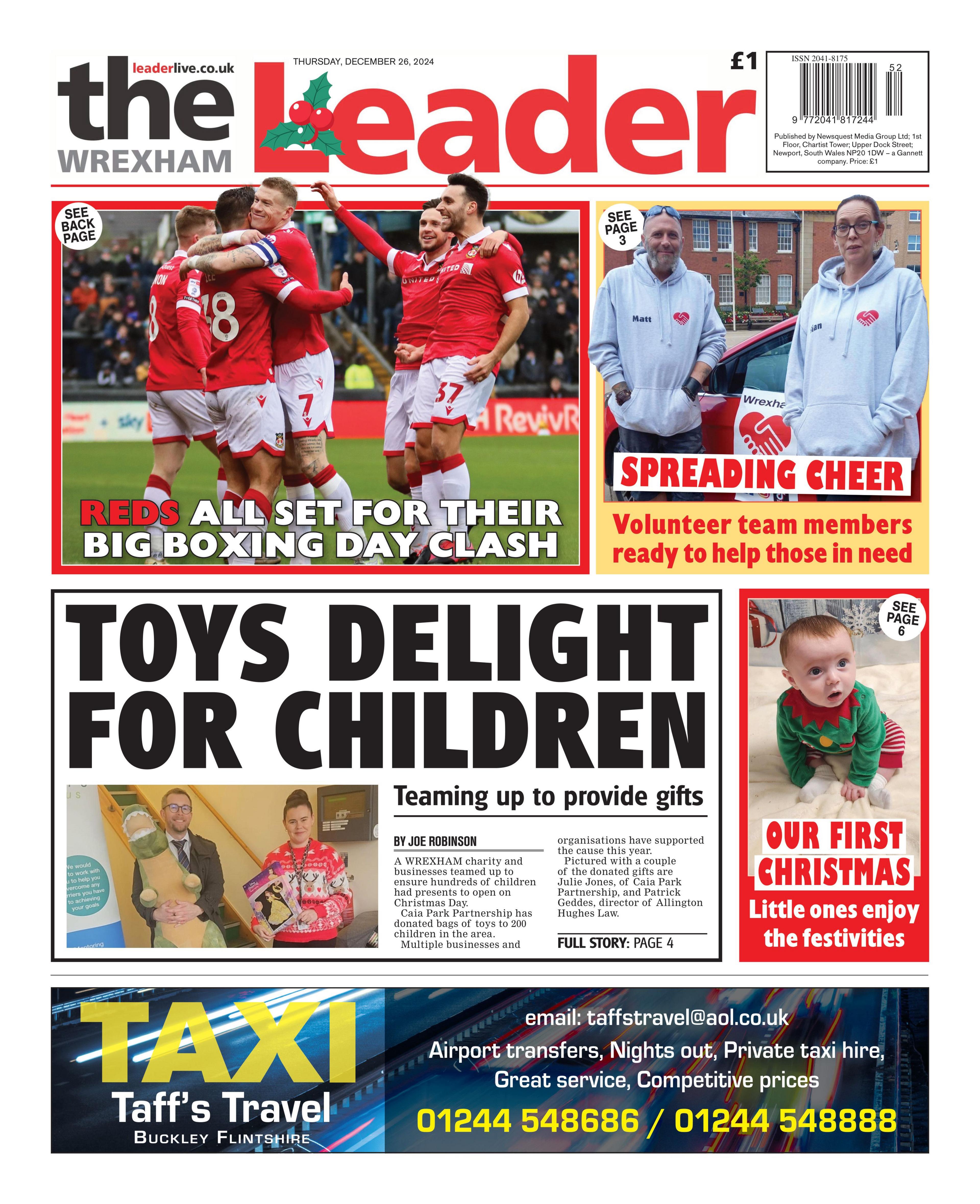 Front page of The Wrexham Leader