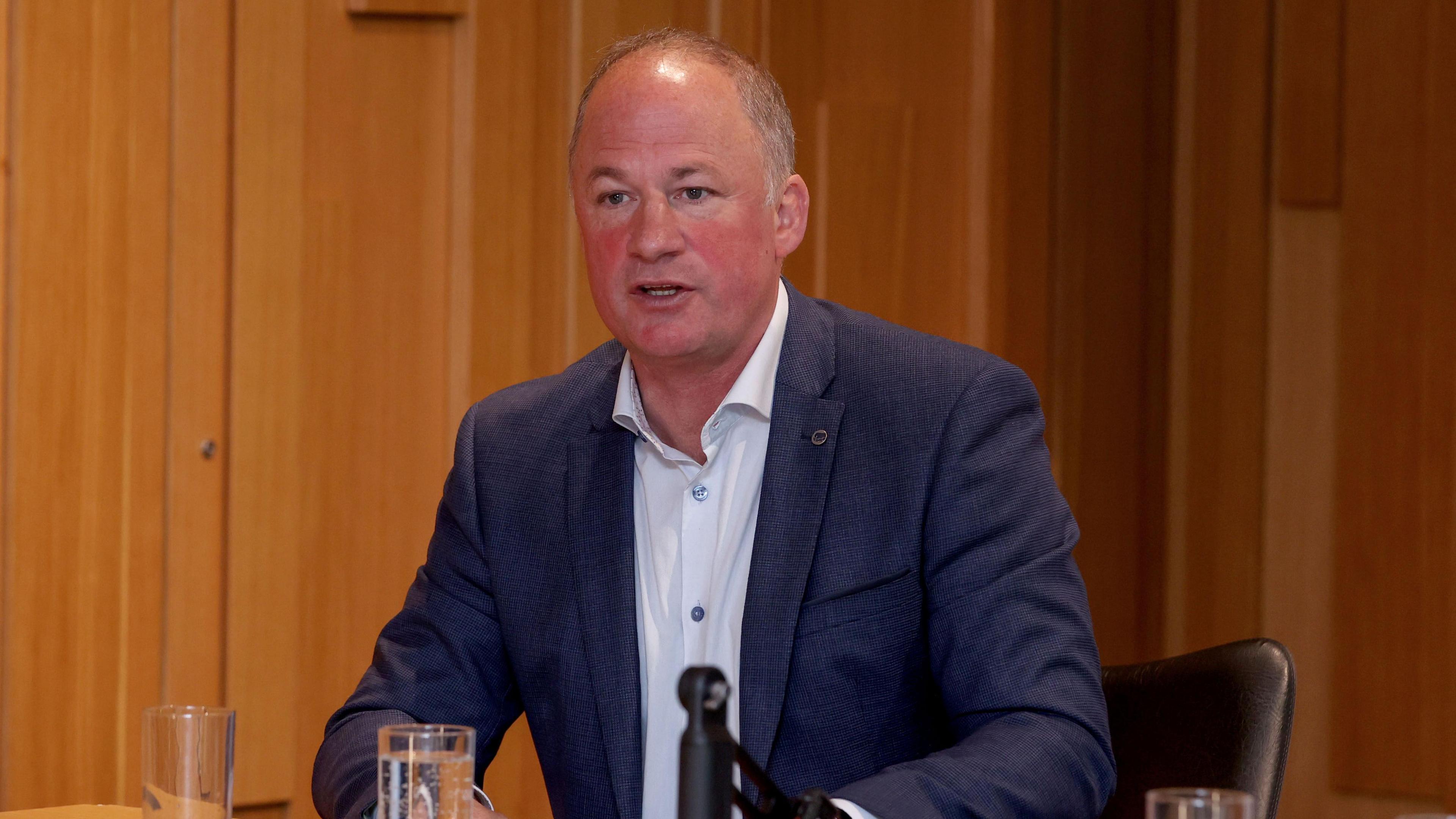 David Humphreys speaking to reporters on Thursday