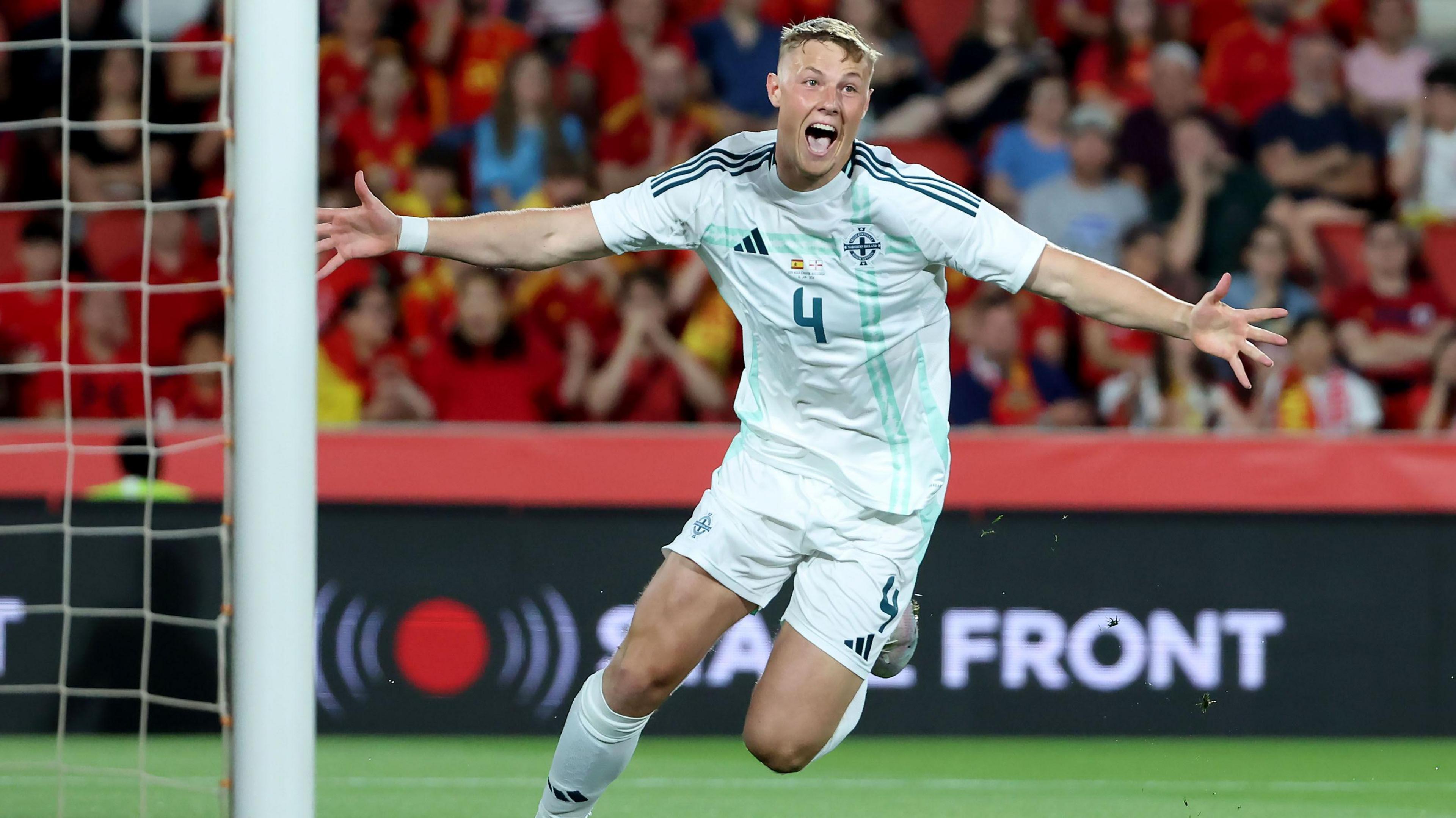 Daniel Ballard celebrates his early goal