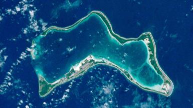 An aerial view of Diego Garcia