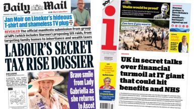 A composite image of the front pages of the Daily Mail and the i paper