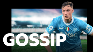 Sam Beukema behind a gossip graphic