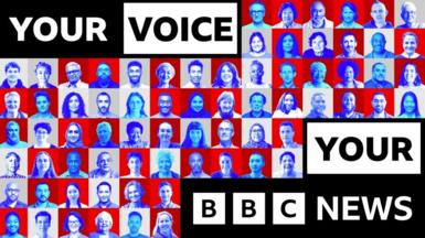 Your Voice, Your 91ȱ News graphic showing passport-style photos of readers 