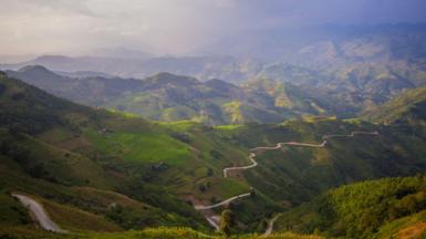 A mountain road in Ha Giang province