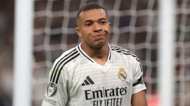 Kylian Mbappe looks glum while playing for Real Madrid