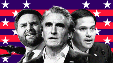 Composite image of JD Vance, Doug Burgum and Marco Rubio