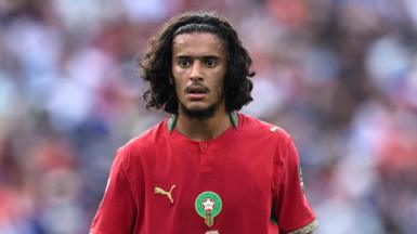 Ayyoub Bouaddi playing for Morocco