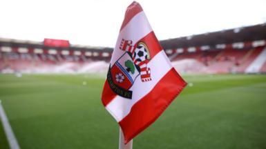 A Southampton corner flag at St Mary's Stadium