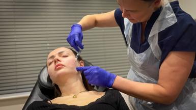 Abby having a facial injection