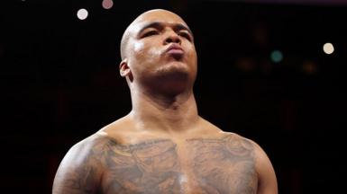 Fabio Wardley stares down Joseph Parker before their heavyweight bout