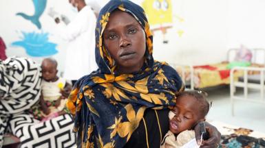 Woman and child in malnutrition clinic, Port Sudan
