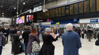 People waiting in London Waterloo