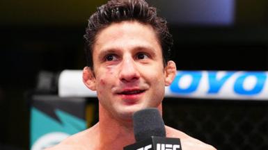 Allan Nascimento speaks during an interview after a UFC win in November 2025