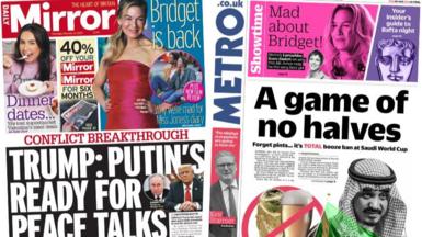 The Mirror and Metro front pages being used as the composite image 