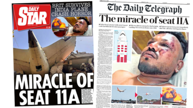 The front page of the Daily Star and The Daily Telegraph.