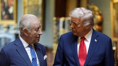 King Charles III (left) with US President Donald Trump at Windsor Castle, Berkshire, before formally bidding farewell to the president on day two of their state visit to the UK, September 18, 2025