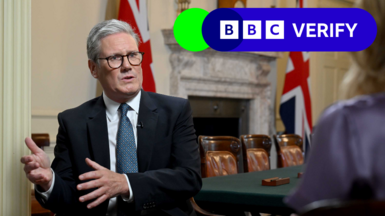 Sir Keir Starmer being interviewed by the BBC's Laura Kuenssberg