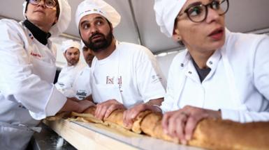 Bakers with world's longest baguette