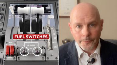 A composite image of Theo Leggett and a fuel switch graphic.