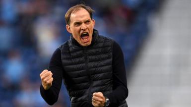 Thomas Tuchel pumps his fist in celebration