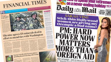 Financial Times and Daily Mail front pages