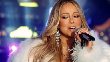 Mariah Carey sings during a New Year's Eve celebration in Times Square