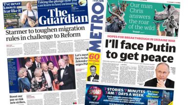 The Guardian and Metro front pages 11 May