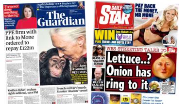 Newspaper headlines: 'Golden ticket asylum rights to end' and 'Pay back the money, Mr Mone'