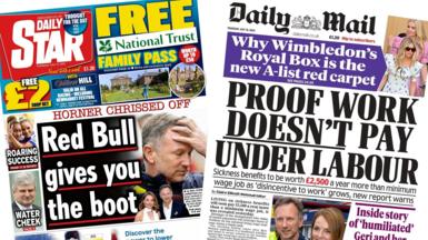 Front page of the Star and the Mail