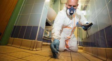 Man cleaning the floor