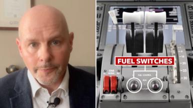 A composite image of Theo Leggett and a fuel switch graphic.