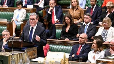 Keir Starmer gives a speech at the House of Commons