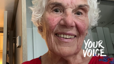A selfie photo of Judith Dunn smiling at the camera 
