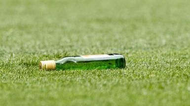 Bottle on the Ibrox pitch