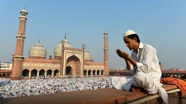 Indian Muslim praying