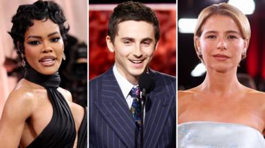 A composite image showing possible Oscar nominees (left to right) Teyana Taylor, Timothée Chalamet and Jessie Buckley